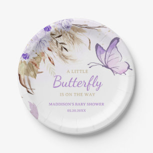 Floral Butterfly Baby Shower  Paper Plates