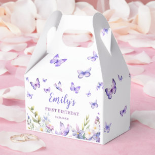 Floral Butterfly Birthday Favor Boxes