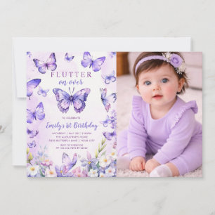 Floral Butterfly Birthday Invitation