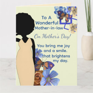 Floral Butterfly Black Mother-in-law Green Card
