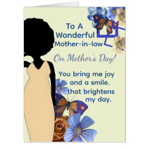 Floral Butterfly Black Mother-in-law Green Card