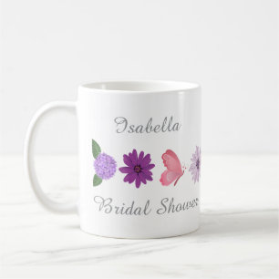  Floral & Butterfly Bridal Shower, Custom Name  Coffee Mug