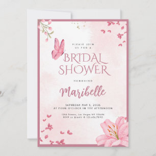 Floral Butterfly Bridal Shower Invitation