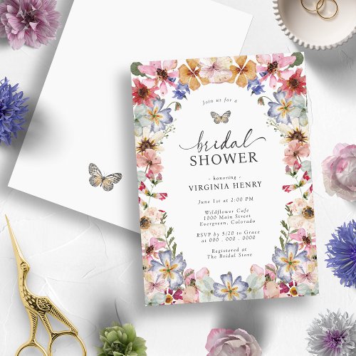 Floral Butterfly Bridal Shower Invitation
