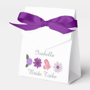Floral Butterfly Bride Tribe Treat, Bridal Shower Favor Boxes