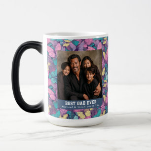 Floral Butterfly Camouflage Bouquet Dog Dad Photo Color Morph Mug