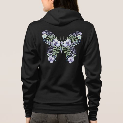 floral butterfly design monogram flowers butterfly hoodie