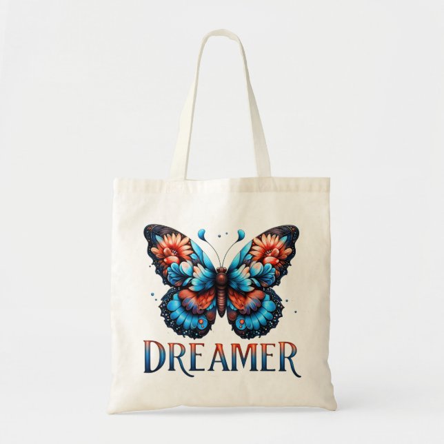 Floral Butterfly Dreamer Tote Bag (Front)
