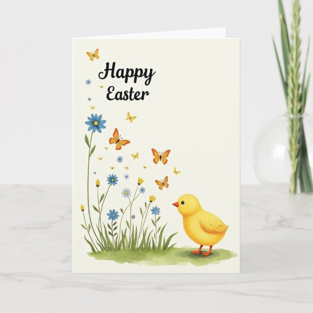 Floral Butterfly Easter Card (Front)