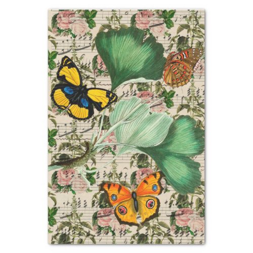 Floral Butterfly Ephemera Tissue Paper