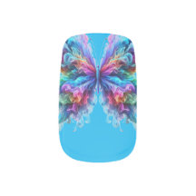 floral butterfly french tip style nail wraps