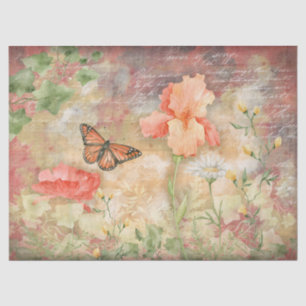 Floral Butterfly Garden Decoupage Tissue Paper