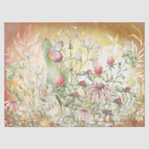 Floral Butterfly Garden Decoupage Tissue Paper