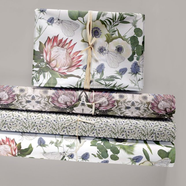 Floral Butterfly Garden Decoupage Wrapping Paper Sheets (Elegant Romantic Botanical Garden Floral Butterfly Wrapping Paper Sheets. Jenn Steffen-Studio Posies)