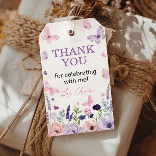 Floral Butterfly Garden Party Thank You Favor Tag