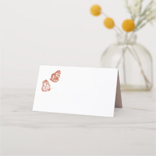Floral Butterfly Garden Terracotta Wedding Place Card