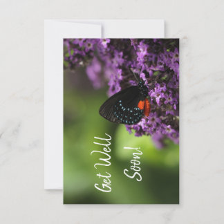 Floral butterfly get well card