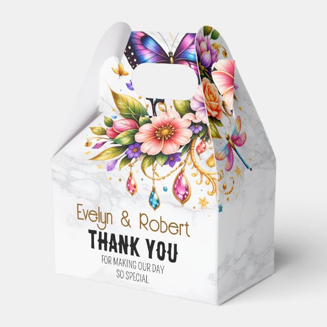 Floral Butterfly Gift Box – Custom Name & Message (Front Side)