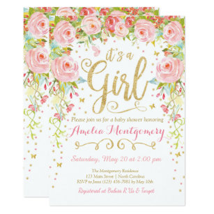 Baby Girl Shower Invitations Zazzle