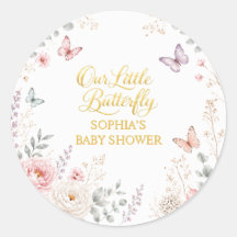 Floral Butterfly Gold Baby Shower 
