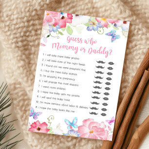 Floral Butterfly Guess Who Mommy or Daddy Game