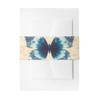 Floral Butterfly Invitation Belly Band