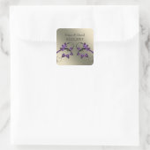 floral butterfly ivory purple envelopes seals (Bag)