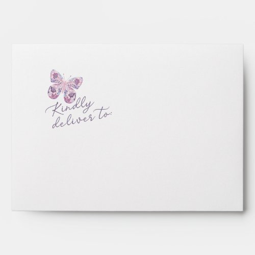 Floral Butterfly Kindly deliver to Personalized  Envelope