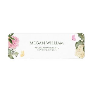 Floral butterfly label