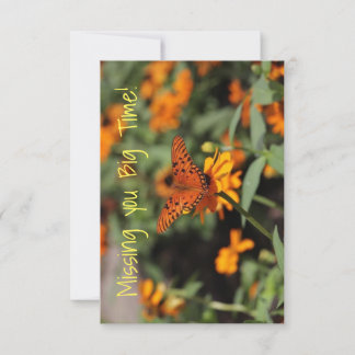 floral butterfly missing you card