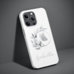 Floral Butterfly Monochrome Simple Stylish Name Case-Mate iPhone 14 Plus Case<br><div class="desc">Floral Butterfly Monochrome Simple Stylish Name Smartphone iPhone Case features a butterfly in an elegant floral frame with your personalized name in modern elegant hand written calligraphy script typography. Perfect for birthday,  Christmas,  Mother's Day,  sister,  best friend and more. Designed by © Evco Studio www.zazzle.com/store/evcostudio</div>