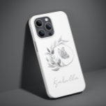 Floral Butterfly Monochrome Simple Stylish Name Case-Mate iPhone 14 Case<br><div class="desc">Floral Butterfly Monochrome Simple Stylish Name Smartphone iPhone Case features a butterfly in an elegant floral frame with your personalized name in modern elegant hand written calligraphy script typography. Perfect for birthday,  Christmas,  Mother's Day,  sister,  best friend and more. Designed by © Evco Studio www.zazzle.com/store/evcostudio</div>