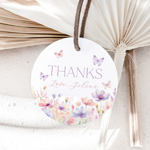 Floral Butterfly Pastel Bridal Shower Favor Tags