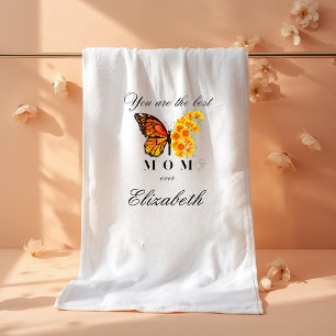 Floral Butterfly Personalized Bath Towel
