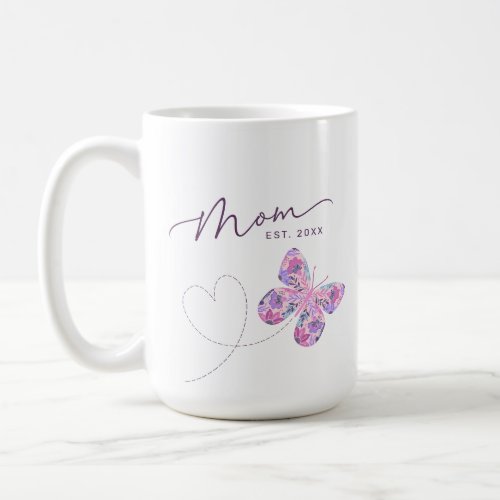 Floral Butterfly Personalized Mom Coffee Mug