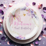 Floral Butterfly Pink Garden Girl Birthday Paper Plates<br><div class="desc">A wonderful addition to your party decor. Butterfly theme.</div>