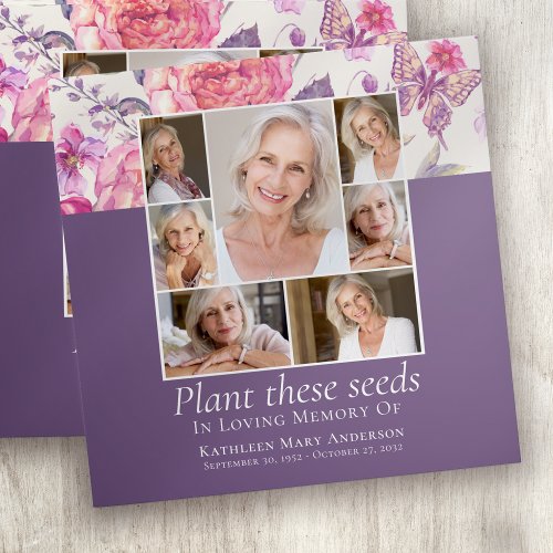 Floral Butterfly Plant These Seeds Funeral Favor  Envelope