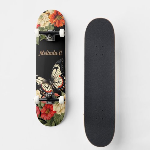 Floral Butterfly Skate Deck