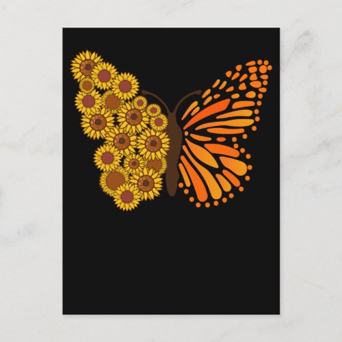 Floral Butterfly Sunflower Cute Flower Butterflies Postcard