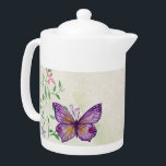 Floral Butterfly Teapot<br><div class="desc">Custom Teapot</div>