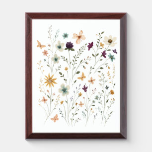 Floral & Butterfly, Whimsical Garden-Inspired Award Plaque