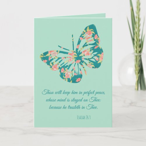 Floral Butterfly with Scripture Quote All Occasion Card