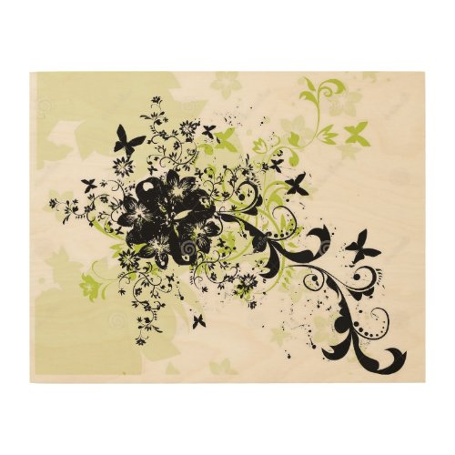 Floral Butterfly Wood Art