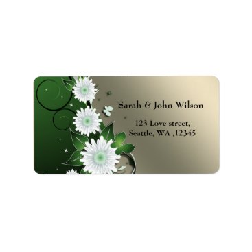 floral butterly ivory green labels