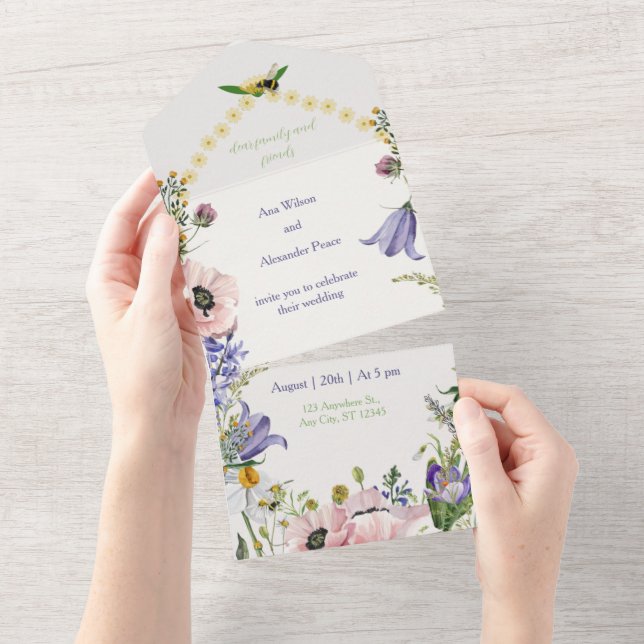 Floral Buzz: Spring Wedding Invitation (Tearaway)
