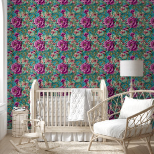 Floral Byzantine country cottage flower mural Wallpaper