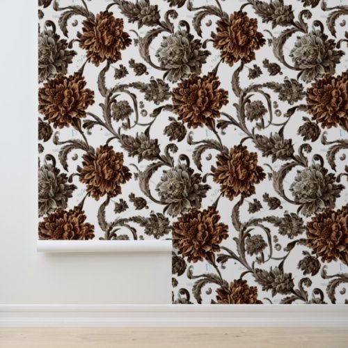 Floral byzantine english cottage flower mural wallpaper 