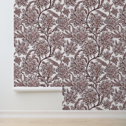 Floral byzantine flower collage vintage country wallpaper 