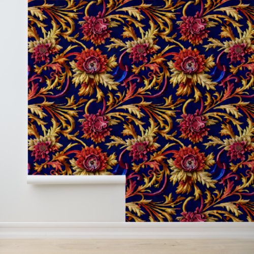 Floral Byzantine vintage flower regal pattern chic Wallpaper