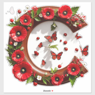 🌸 Floral C For Personal Name Decor 🐞 Sticker